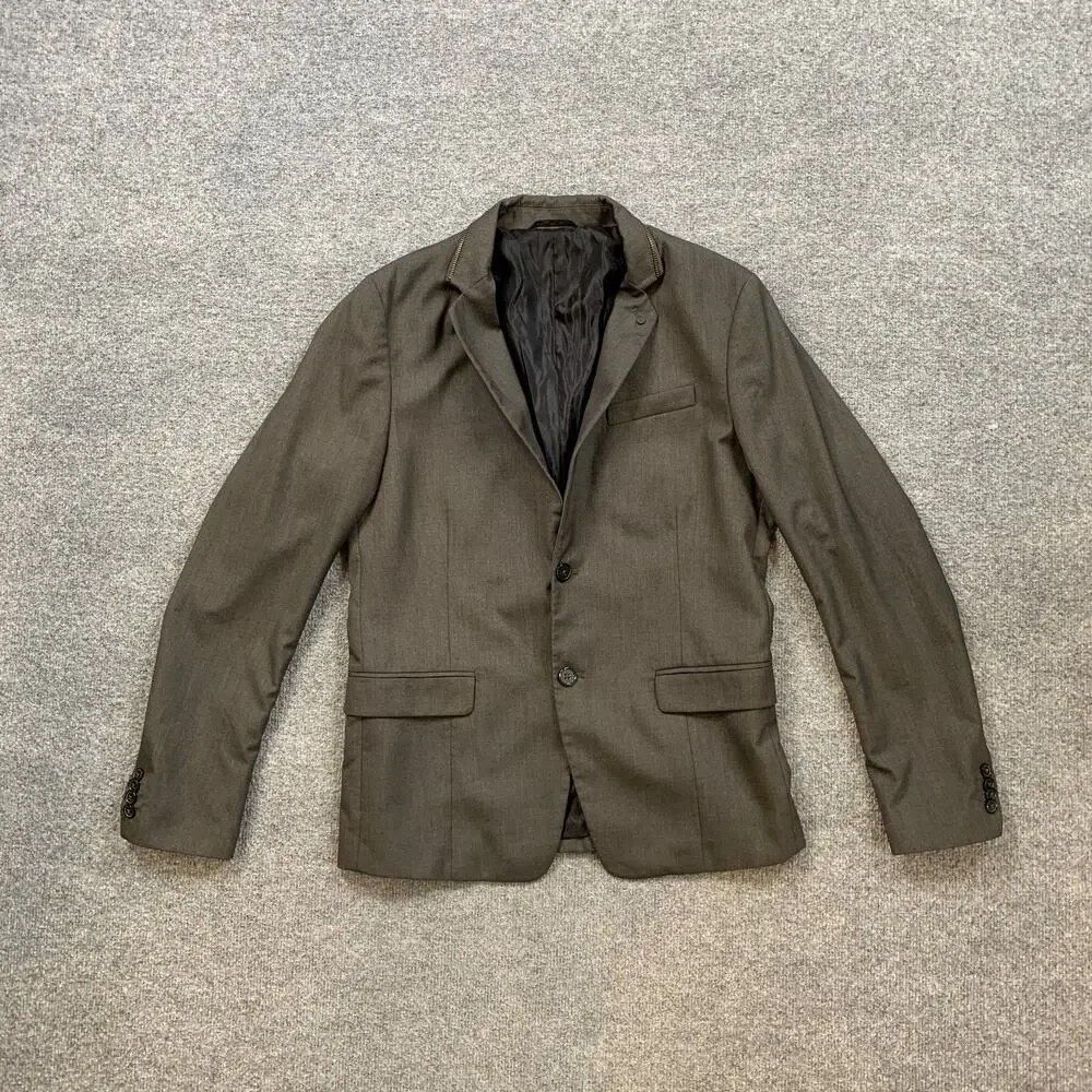 Diesel‎ Blazer Mens 38 (EU 48) Graphite Slim Fit Two Button Front Notch Lapel
